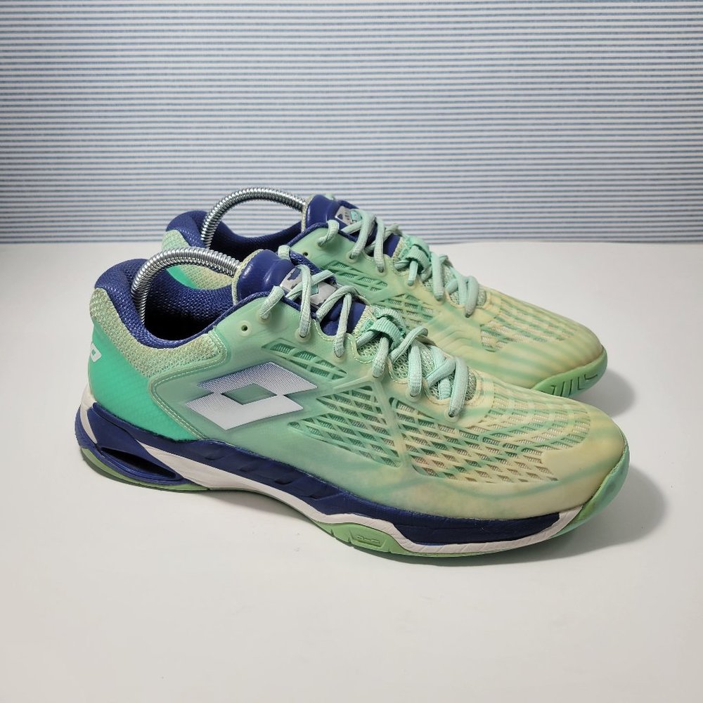 Lotto Mirage 100 Speed Tennis Shoes Blue and White Silver Women's Size 9.5